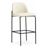 Banco Alto para barra base y patas metal negras / Asiento y respaldo tapizado pu color perla Banco Alto para barra base y patas metal negras / Asiento y respaldo tapizado pu color perla