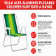 Set X 2 Sillas Altas Aluminio Clásica A Rayas VERDE