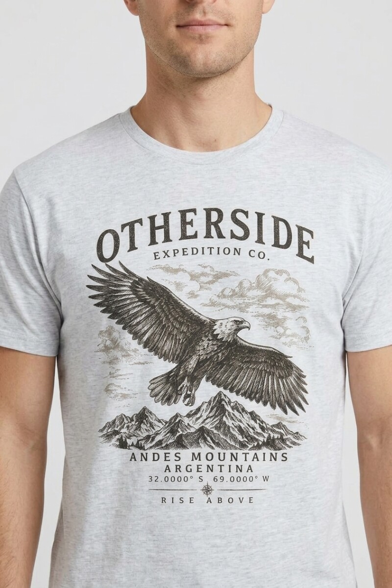 Camiseta estampada Águila GRIS MELANGE