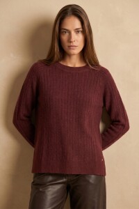 Sweater Texturado Bordeaux