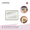 Espejo Luz LED Lumax 90x70 cm Horizontal Desempañador Baño Iluminación Fría Touch Espejo Luz LED Lumax 90x70 cm Horizontal Desempañador Baño Iluminación Fría Touch