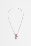 Collar acero dijes plateado
