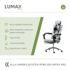 Silla Ejecutiva Lumax Wynn Ergonómica Con Apoyapiés Retráctil Para Oficina Gris