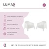 Set de 2 Silla Plastico Skarpo Jardin Liso Blanco