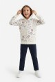 Campera frisa m/l niña STITCH ROSA