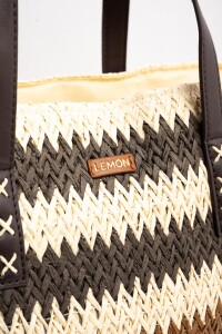 Bolso Trenzado Rayado Chocolate