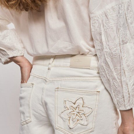 SHORT FLORE Blanco