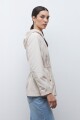Campera impermeable capucha desmontable beige claro