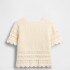 COTTON SS MIXED STITCH SWEATER IVORY FROST