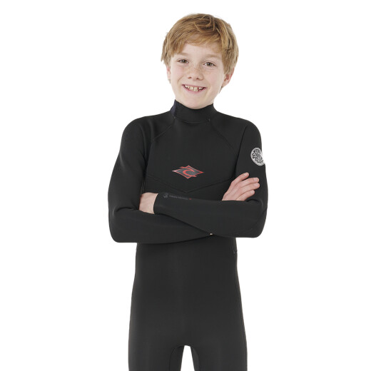 Traje Rip Curl de Niño Dawn Patrol Back Zip 3/2 - Negro Traje Rip Curl de Niño Dawn Patrol Back Zip 3/2 - Negro