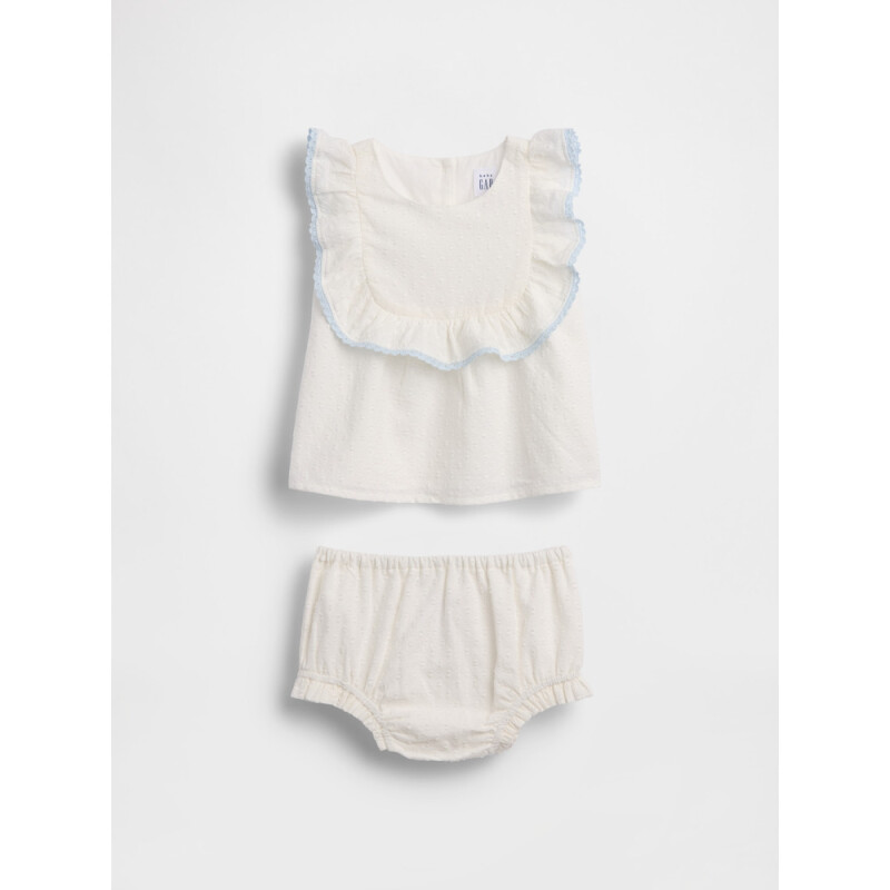 G SL EYELET BIB SET NEW OFF WHITE