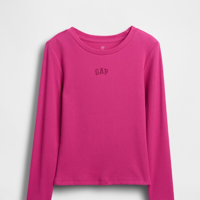 FRCH LS RIBBED TEE BRIGHT FUCHSIA 026