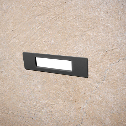 Luminaria de embutir rectangular negro 8,5W cálida IP55 FL0920X