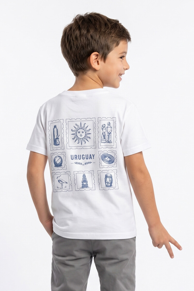 Remera infantil unisex Uruguay BLANCO