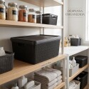 Caja organizadora Simil Rattan 15 litros Negro Caja organizadora Simil Rattan 15 litros Negro