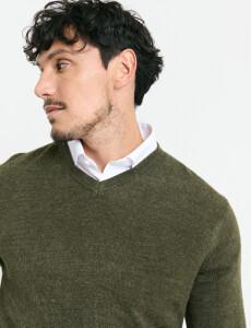 470313 SWEATER V HARRINGTON URBAN Verde Melange
