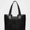 Shopper The Braided en cuero vegetal liso Negro