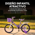 Bicicleta infantil Shengdi Rodado 16 Canasto Parrilla Hadas Violeta 1