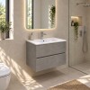 Mueble de baño 2 cajones Gris claro 60cm Mueble De Baño 2 Cajones Gris Claro 60cm