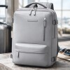 Mochila Trendy Travel Tech Para Viaje Trabajo O Estudio Seguridad Y Comodidad Gris