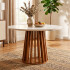 Mesa Comedor ComboHome Lavanda Redonda Diseño Laqueada 105Cm Color Blanco