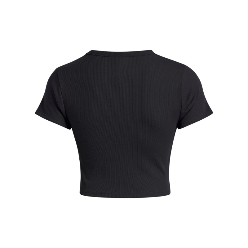 UA Rival Rib Baby Tee-WHT BLK-001