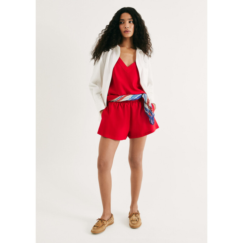 SHORTS FEM VERMELHO ESCURO