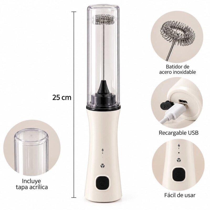 Batidor Eléctrico de Mano Recargable USB Batidor Eléctrico de Mano Recargable USB