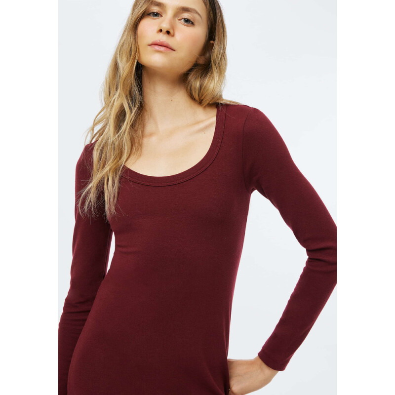 VESTIDO FEM VERMELHO ESCURO