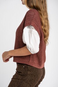 Chaleco Lurex Bordeaux