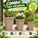 Combo de Macetas Trio Piramidal 29,5-19,5-13 litros Combo de Macetas Trio Piramidal 29,5-19,5-13 litros