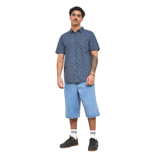 Camisa Quiksilver Ocean Mayehem - Azul Camisa Quiksilver Ocean Mayehem - Azul