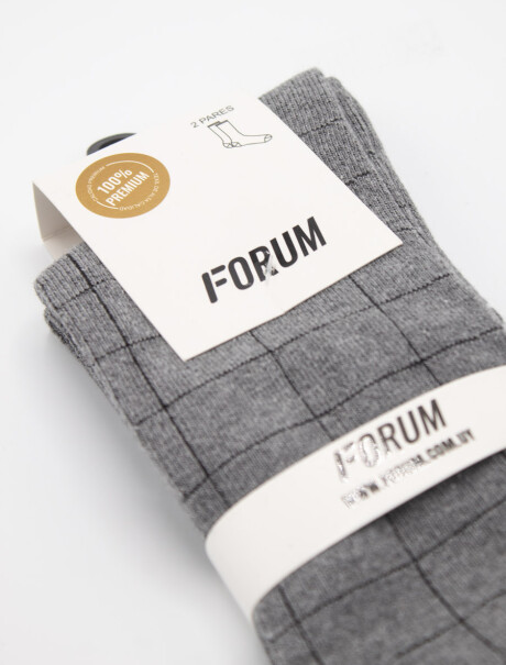 Media Casual Square Pack x 2 Pares Gris Oscuro