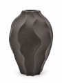 FLORERO DE CERAMICA ONDAS NEGRO.