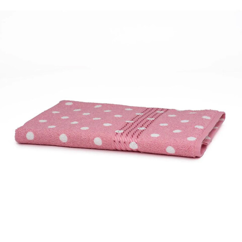 Toalla de Mano Estampada Prisma 100% Algodón 50 x 80 cm Rosa / Lunares Blanco