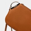 Porta cosmeticos Katy en cuero graneado Marron