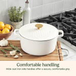 Cuisinart® CACEROLA DE HIERRO FUNDIDO BEEHIVE 5QT - BLANCO MATE N/A