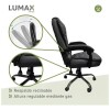 Silla Ejecutiva en cuero Lumax Modelo Miles Negro