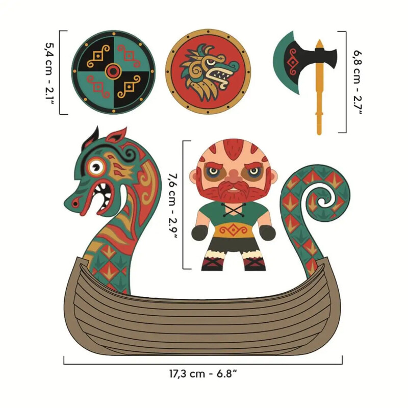 Figura coleccionable Drak & Drakkar de Art Toys Djeco Figura coleccionable Drak & Drakkar de Art Toys Djeco