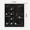 Ropero 3 Puertas Wardrobe Negro Mate