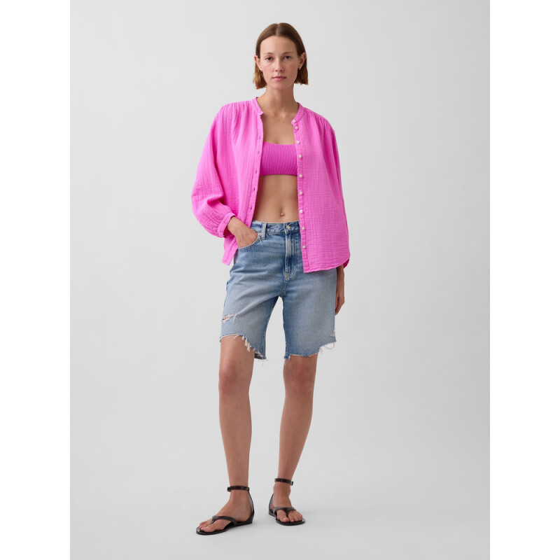 LS FEMME GAUZE SHIRT Pink Miscellaneous