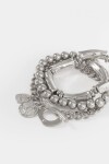 Set de 3 pulseras de cuentas plateado