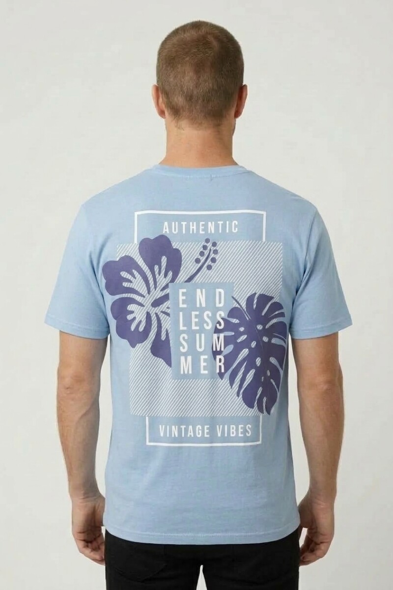 Remera m/c estampada Endless Summer AZUL PIEDRA
