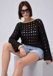 Sweater calado Negro