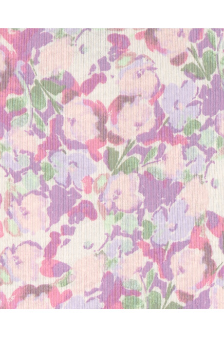 Pijama cuatro piezas de algodón, diseño unicornios y flores. Talles 2-5T Sin color