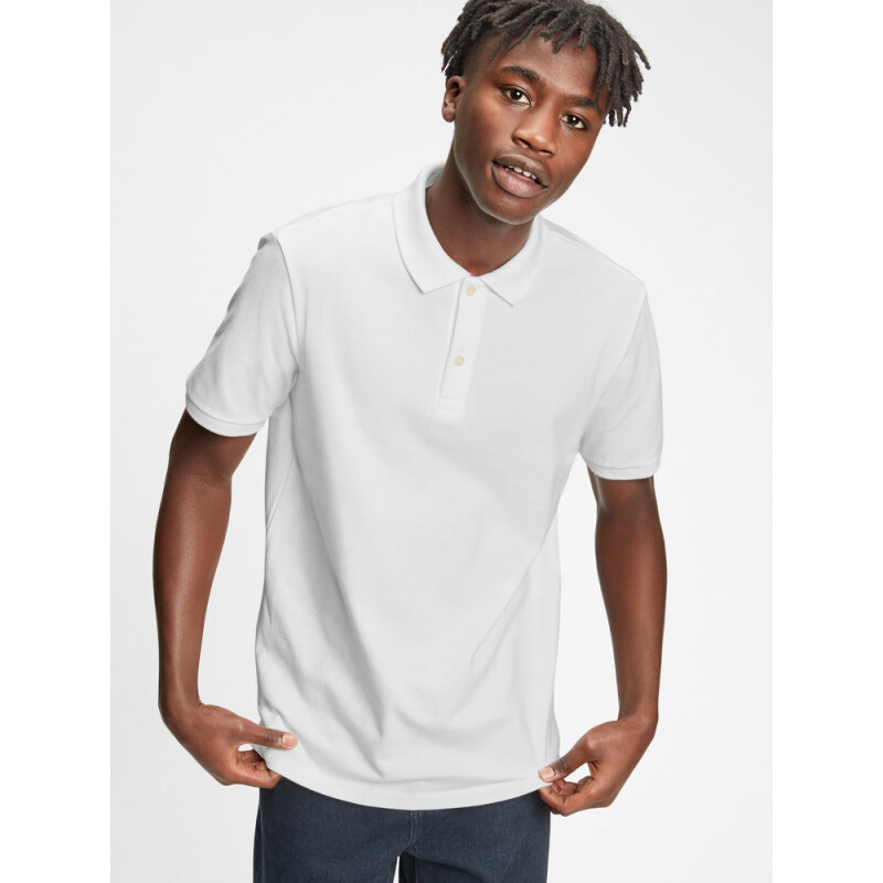 V-STRETCH PIQUE POLO - SOLID WHITE V2 GLOBAL