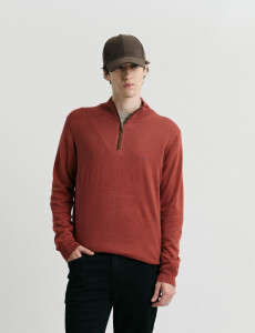 470996 SWEATER MEDIO CIERRE HARRINGTON LABEL Ladrillo