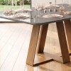 Juego De Comedor - 6 Sillas + Mesa Vidrio - Celeste Gris