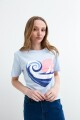 Remera m/c estampada Life Is Good CELESTE