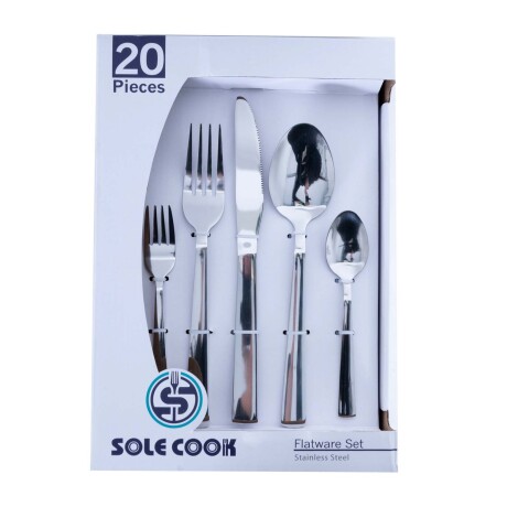 SET DE CUBIERTOS 20 PI GRIS ACERO INOXIDABLE A169